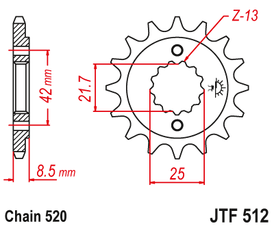 JT SPROCKETS gear wheel JTF512.15 (-1, -1, 52515jt)